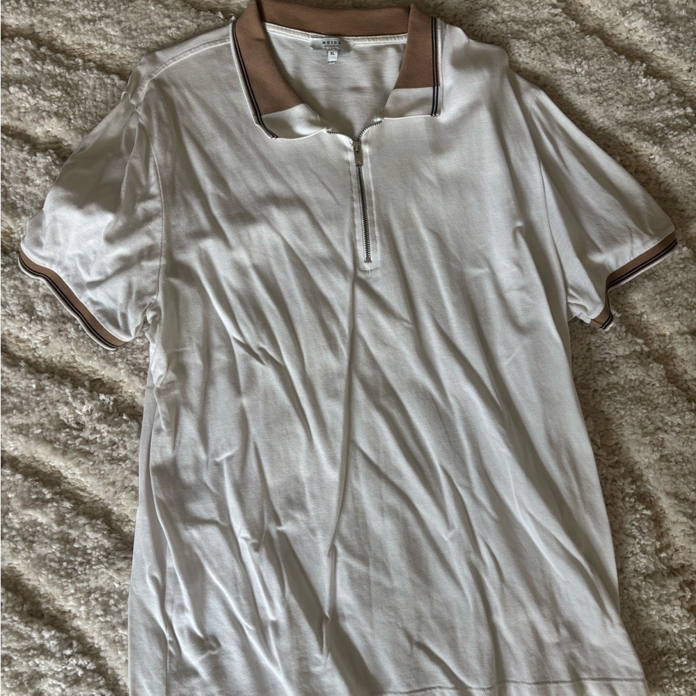 White and Brown Polo Shirt